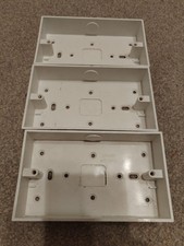 Centaur 2 Gang 32mm PVC Surface Box Square Corners with 20mm KO White. Pack of 3