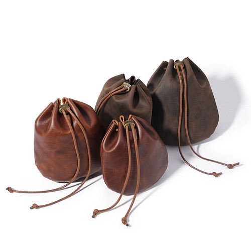 Genuine leather drawstring - leather,