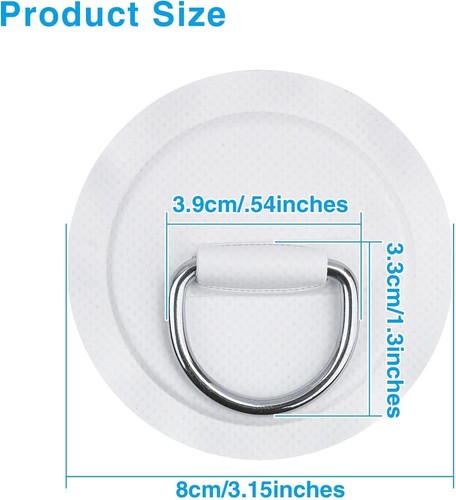 Stainless steel ring patch - stainless, d-ring