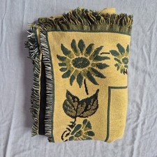 Vintage Woven Throw Vintage Woven Sun Flower Throw MWW 1992 Reversible Throw