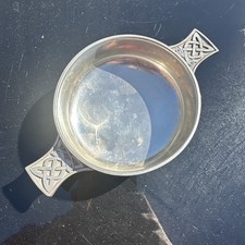 Vintage Pewter Quaich Bowl