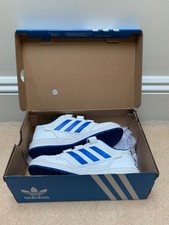 Adidas Eco Orthalite Non-marking Trainers UK 3 Kids Unisex White & Blue VGC