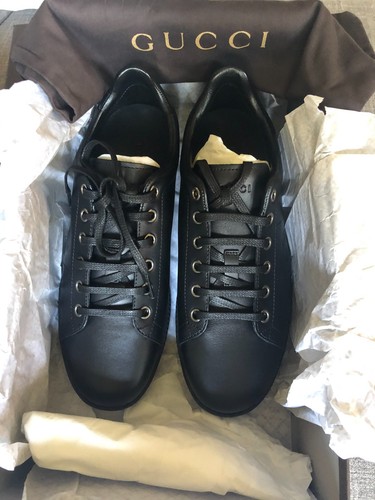 Gucci black leather - black, low