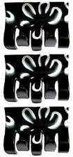 Set of 3 Beautiful Black and White Hair Claw Clip Bull Dog Design