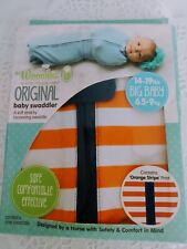 Woombie Original Baby Swaddler 14-19 lbs Big Baby Orange Stripe