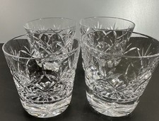 Royal Brierley Studio Cut Crystal Whisky Tumblers Set of 4 Heavy 338g Crown Mark