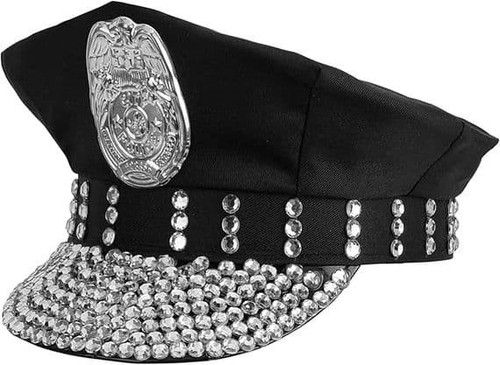 Unisex police hat rhinestone - hat,