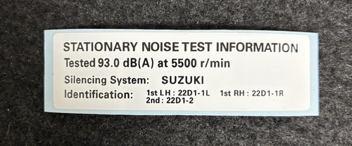 Suzuki rgv250 vj22 stationary - vj22,