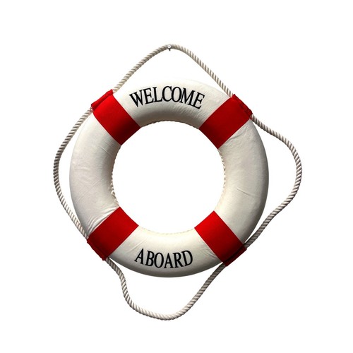 Welcome aboard life ring buoy - welcome,