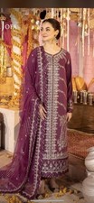 Pakistani Branded Sana Safinaz Luxury Suit Emb Medium 3 Piece New Indian Dress