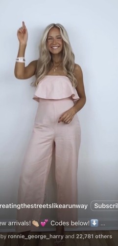 Zara pink linen blend - linen, wide-leg
