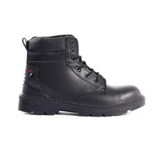 Mens black leather steel toe - mens,