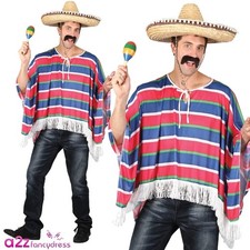Mens Mexican Bandit Poncho
