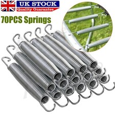 Set of 70 Trampoline Replacement Springs, Heavy-Duty Galvanised 5.5" 14cm Silver
