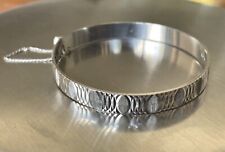 Vintage 1977 Hallmark 925 Solid Sterling Silver Diamond Cut Pattern Bangle 13.7g