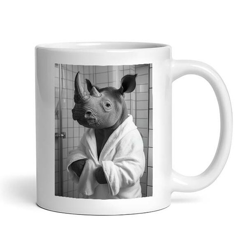 Rhino wearing bathrobe - rhino,
