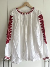 Monsoon White Red Embroidered