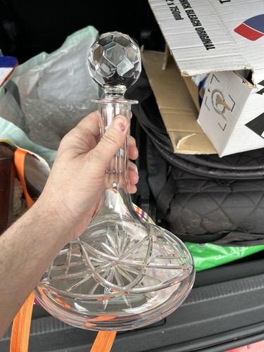 Crystal glass ships decanter - ships,
