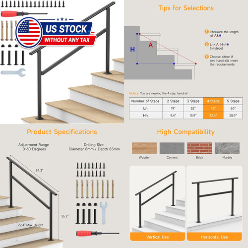 Hand rails for outdoor - for, steps