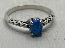 925 Sterling Silver Blue Opal