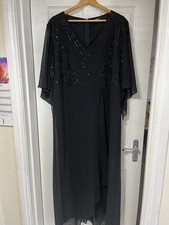 Quiz Women’s Evening Dress 22 Sparkling Ballgown Prom Ball Black Color New