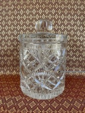 Vintage Crystal Cut Glass Heavy Sweet Jar Biscuit Barrel