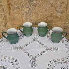 Set of 4 Denby Regency Green Craftsmans Mugs - Stoneware VGC