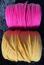 X2 Large Balls Of Yarn ? Mustard and Coral T-shirt Yarn Yellow Pink