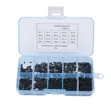 Mini Tiny Black Screws Miniature Self Tapping Track Screws M1 M1.4 M1.7 1000pcs