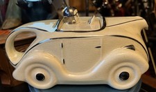 Vtg James Sadler OKT42 Ivory Racing Car Teapot Art Deco 1930s Streamline England
