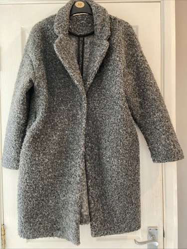 Ladies grey boucle coat - ladies,