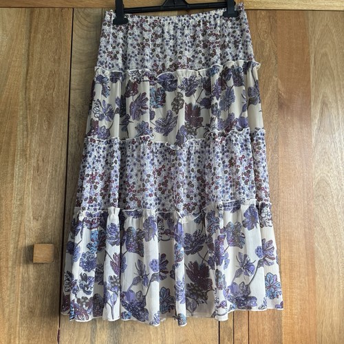 Floral print tiered midi - floral,