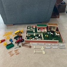 Vintage Toy Farm, buildings  animals stables