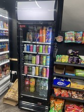 Refrigerator Fridge Single Glass Door Commercial Display Drinks Cooler in Black 