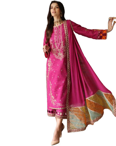 Pink stitched piece - pink, un-stitched