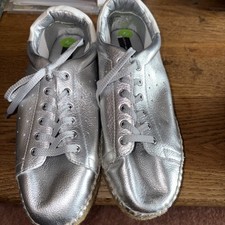 Steven By Steve Madden Womens Silver Parade Espadrilles Flatform Shoes 7  Bnwt 