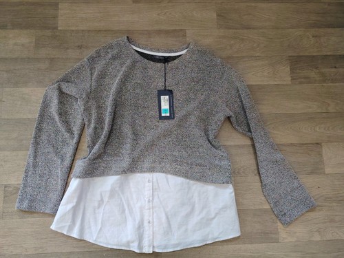 Grey mock shirt layer - m&s,