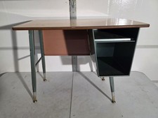 Vintage Retro Mid Century Modern Industrial Steel Metal School Writing Desk