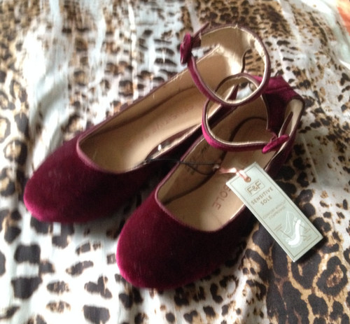 Burgundy velvet womens flat - burgundy,
