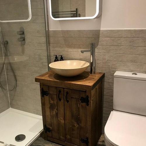 Rustic sink basin vanity - rustic,