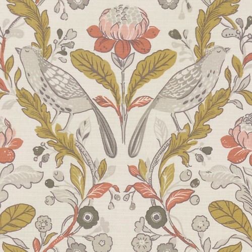 Orchard birds ochre grey pvc - birds,