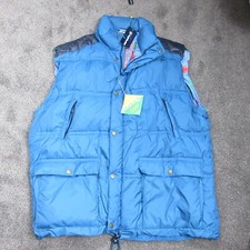Vintage  Sergio Tacchini  Jacket Vest Mens XXL 2Xl Blue Goose Down New