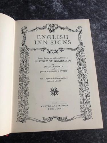 Vintage book english inn signs - book,