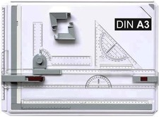 A3 Drawing Board 51x37cm, Adjustable Technical Drafting Table with Parallel Mot