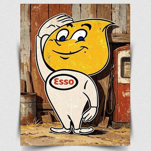 Esso oil petrol sign - esso,