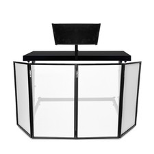 Vonyx DB10 Mobile DJ Stand with DB2 Folding DJ Screen - Ultimate Setup