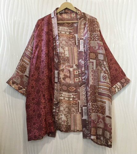 Silk short kimono duster - silk,
