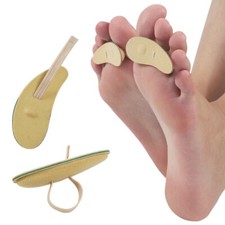Crescent Shaped Chamois Leather Toe Props, Comfortable Elasticated Toe Loop