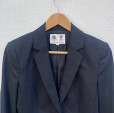 Austin Reed Jacket Blazer Blue Size 10 Lined Dogtooth Great Condtion