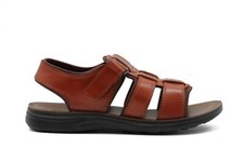 Mens Faux Leather Open Front Gladiator Sandals Adjustable Straps Walking Slipper